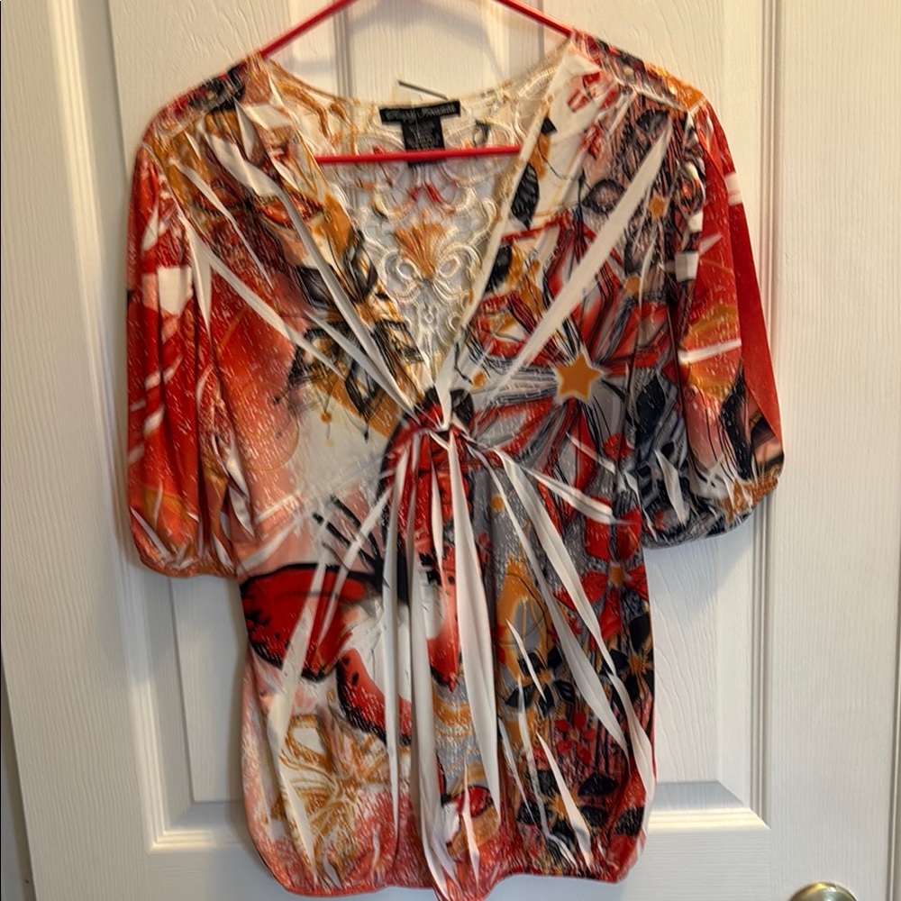 Vibrant Women's Top with Abstract Design